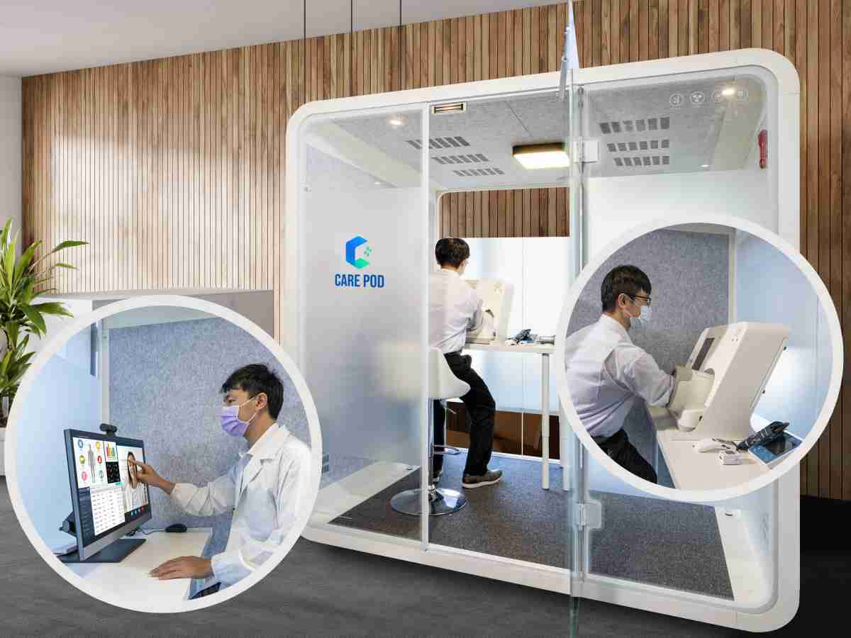 达擎于医疗科技展中展出＂远距诊疗舱＂，，，，以因应医疗数字化及社会高龄化趋势下、、、复诊及慢性病患等族群对于远距看诊需求逐渐升高所推出的创新整合方案。。多功能合一、、高隐私性的远距诊疗舱可根据病患端与医师端的不同需求，，，，提供弹性化及客制化功能，，节省医生和病患的精力及时间